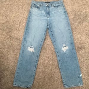 High waisted ripped jeans